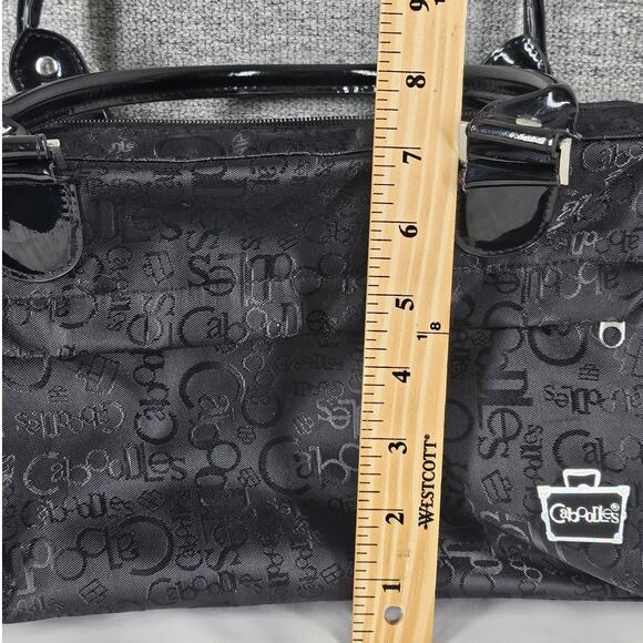 CABOODLES WOMEN BLACK FABRIC MAKEUP COSMETICS TOTE ZIPPER TRAVEL CASE - Picture 7 of 9